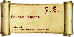 Fekete Rupert névjegykártya
